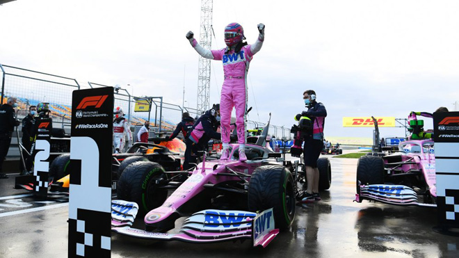 “Báo hồng” Lance Stroll nhanh nhất cuộc thủy chiến đoạt pole Turkish GP 2020.