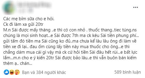 Chồng đi làm xa gửi về 20 triệu, mẹ bỉm tiêu dè trong 7 tháng vẫn bị mắng hoang - 1