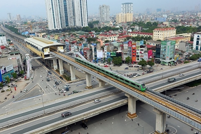 Đoàn tàu đường sắt đô thị Cát Linh - Hà Đông trong một lần vận hành thử - Ảnh tư liệu