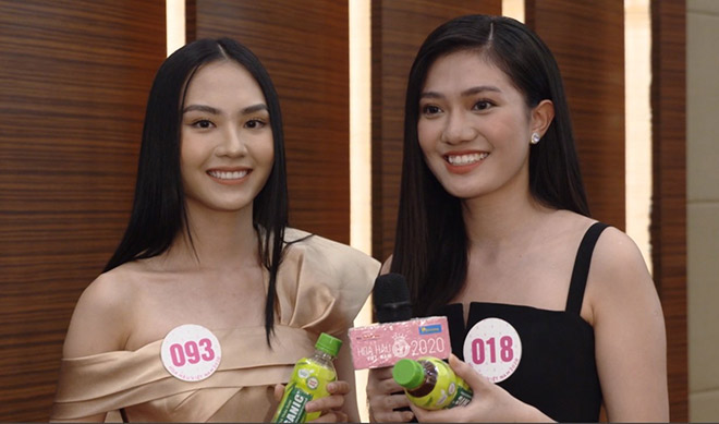 Huỳnh Nguyễn Mai Phương (093) và Võ Ngọc Hồng Đào (018) Thí sinh cuộc thi Hoa hậu Việt Nam 2020