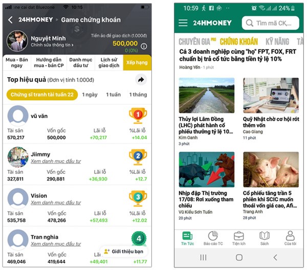 24hmoney có các bài viết phân tích của những chuyên gia có uy tín