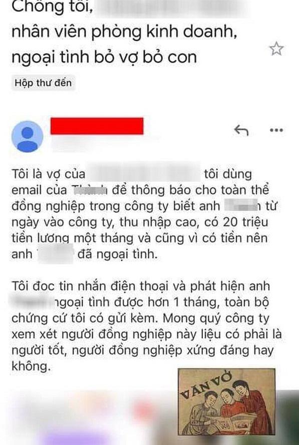 Phát hiện chồng ngoại tình, vợ viết email gửi toàn công ty và cái kết "xanh mặt" - 1