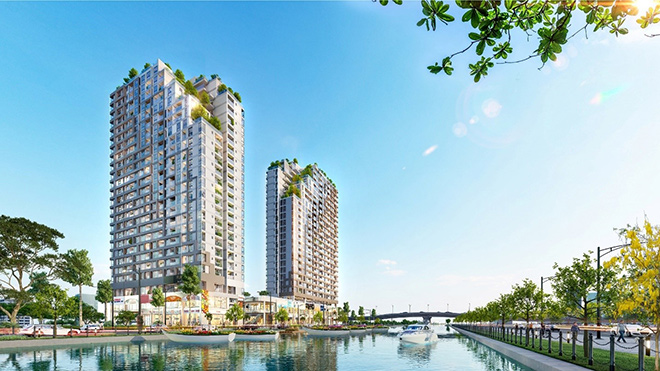 Phối cảnh dự án D-Aqua trên mặt tiền Bến Bình Đông, Q8