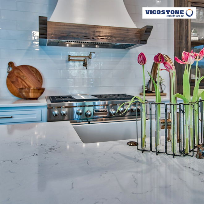 Lấy cảm hứng từ những nhành cây khẳng khiu trong trời tuyết trắng tinh khôi, mẫu Vicostone - Misterio khơi dậy tinh thần nghệ sĩ để chị em thể hiện phong cách của riêng mình (Nguồn: Vicostone)