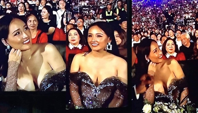 Tới dự cuộc thi Hoa hậu Thế giới Việt Nam năm 2019, Mai Phương Thúy từng khiến công chúng "thót tim" vì váy trễ ngực ngay trên sóng.
