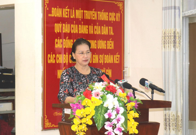 Chủ tịch Quốc hội Nguyễn Thị Kim Ngân tại buổi tiếp xúc cử tri