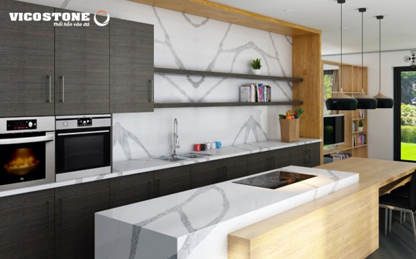 Mặt đá Vicostone với những vân đá tuyệt đẹp mang hơi thở của thiên nhiên.