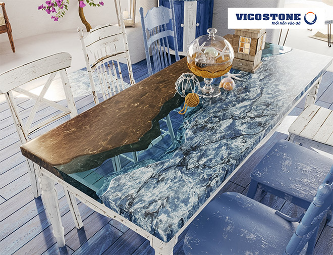 Vicostone khơi nguồn cảm hứng sáng tạo cho nhà thiết kế, kiến trúc sư (Nguồn Vicostone Thunder Blue- BQ8786)