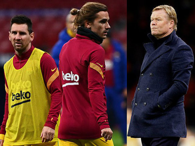Bóng đá - Loại Messi - Griezmann khỏi đội hình chính, Koeman "to gan" nhất lịch sử Barca?