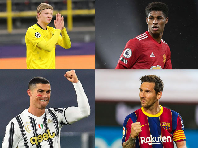 Bóng đá - Đua "Vua phá lưới" Cúp C1: Rashford đọ tài Haaland, Ronaldo - Messi ở đâu?