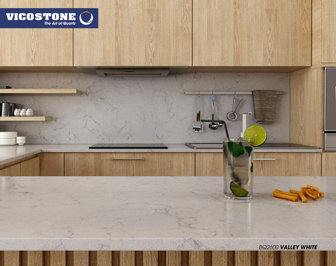 Đá thạch anh Vicostone được chứng nhận là sản phẩm an toàn khi tiếp xúc với thực phẩm và người dùng