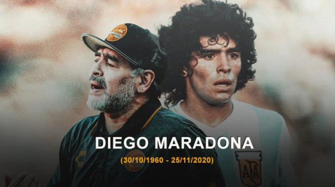 Sự ra đi của Diego Maradona đã để lại niềm tiếc thương cho thế giới bóng đá