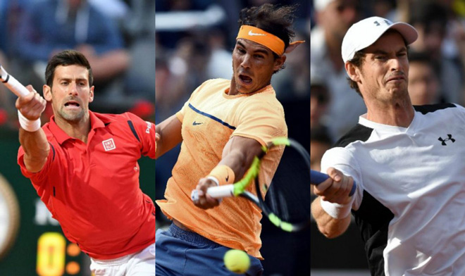 Murray (phải) thay đổi nhận định về Nadal (giữa) và Djokovic (trái)