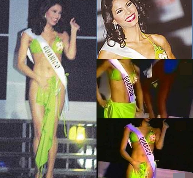 Khoảnh khắc hoa hậu Guarico đại diện tham gia 'Hoa hậu Hoàn vũ 2008' gặp sự cố hớ hênh trong phần trình diễn áo tắm bị xem là sự cố kinh điển tại các cuộc thi nhan sắc.
