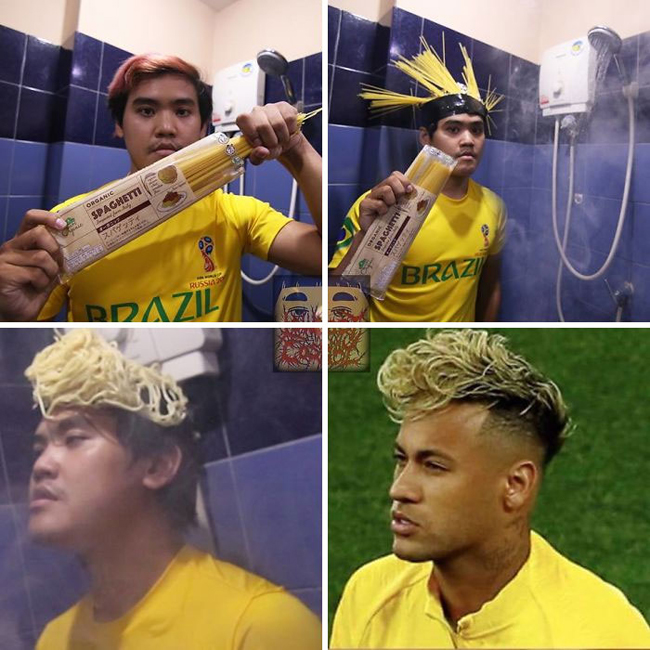 Nhìn có giống "anh em" của Neymar không các bạn?
