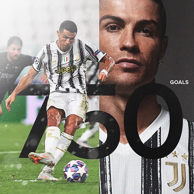 Ronaldo đã có 750 bàn thắng ở cấp CLB và ĐTQG