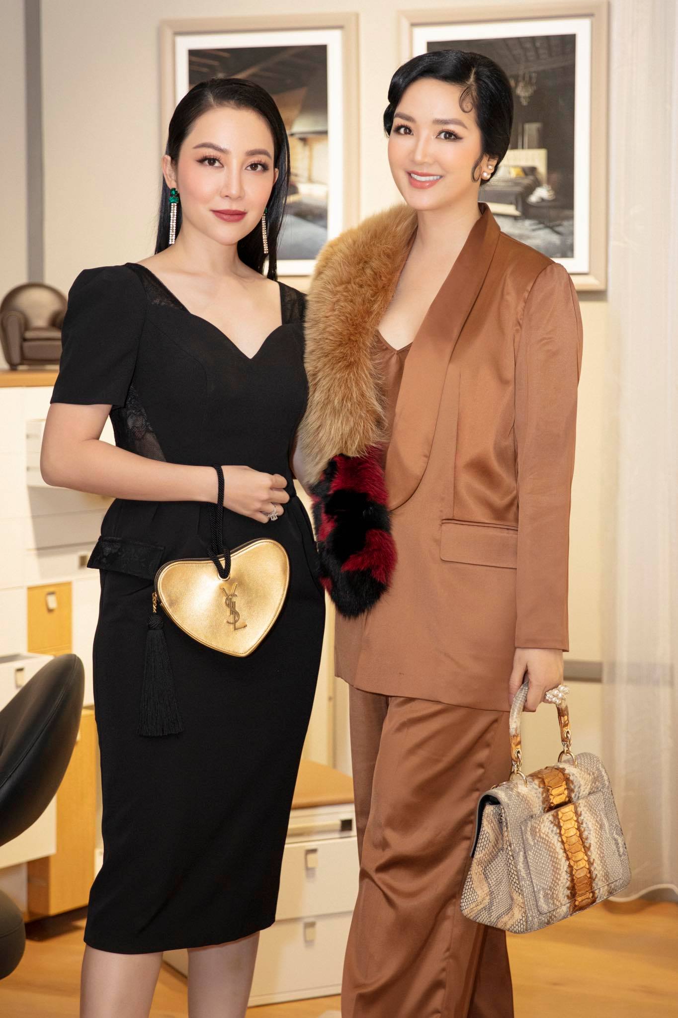 Diễn viên múa Linh Nga đọ sắc bên cạnh Hoa hậu Giáng My.