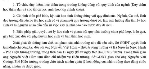 Báo cáo của Sở GD-ĐT tỉnh An Giang chỉ ra những sai sót của nhà trường khiến nữ sinh lớp 10 uống thuốc tự tử theo lời khai của gia đình