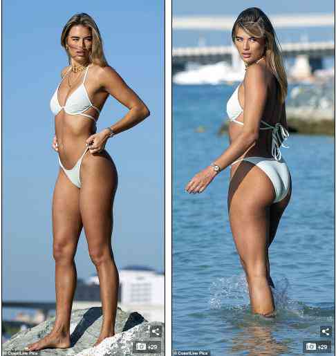 Arabella Chi nóng bỏng gây 'chao đảo' với bikini bé xíu ở biển - 7