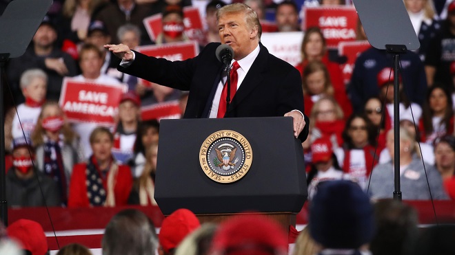Tổng thống Mỹ Donald Trumpt trong sự kiện vận động ở Georgia hồi tuần trước.