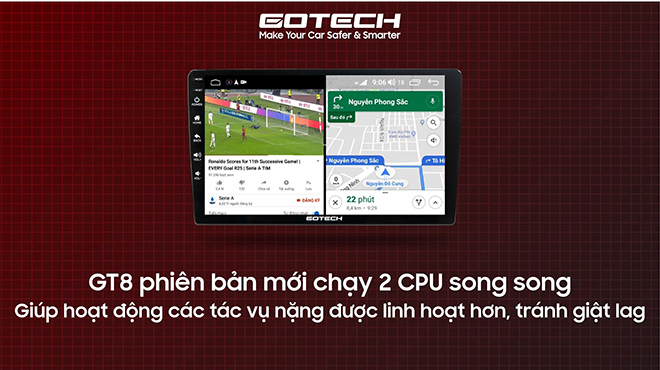 Màn hình ô tô thông minh Gotech GT8 2021 nâng cấp cấu hình giá không đổi - 2