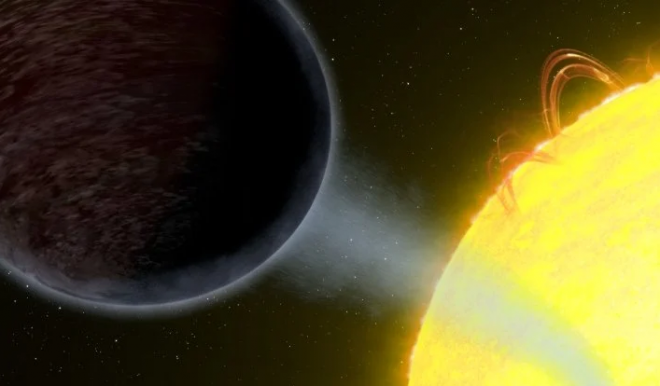 Hành tinh màu đen sẽ bị "mặt trời" của nó nuốt chửng sau 3,25 triệu năm - Ảnh: NASA/ESA/G. Bacon/STSc