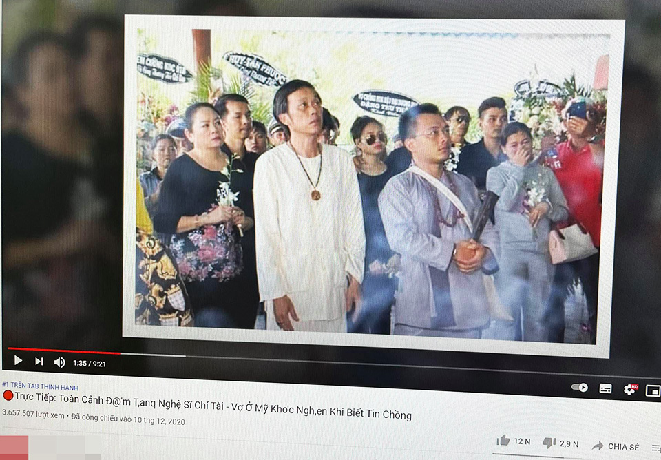 Video giả về đám tang của Chí Tài đang nằm Top 1 Trending YouTube Việt Nam gây phẫn nộ