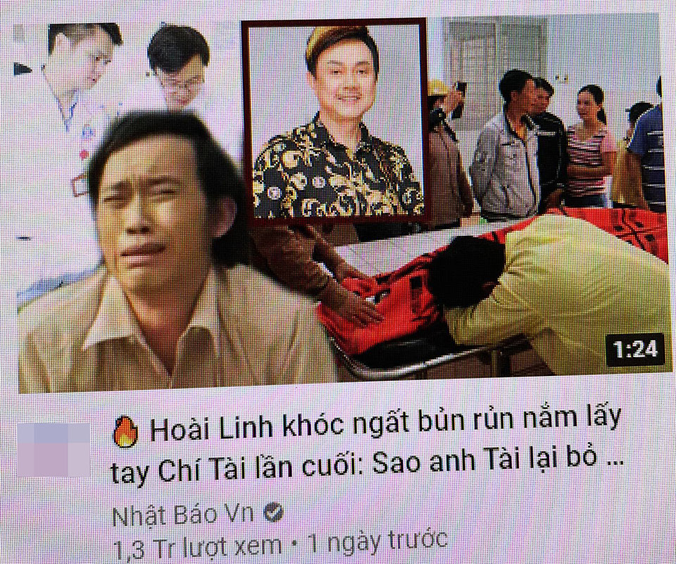 Tràn ngập video giả đám tang cố nghệ sĩ Chí Tài trên YouTube. Ảnh chụp màn hình