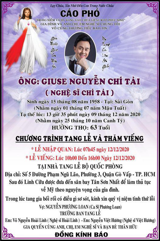 Thay đổi giờ viếng nghệ sĩ Chí Tài - 2