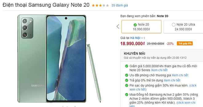 Top smartphone giảm khét lẹt tuần này, Galaxy Note 20 giảm tới 05 triệu - 1