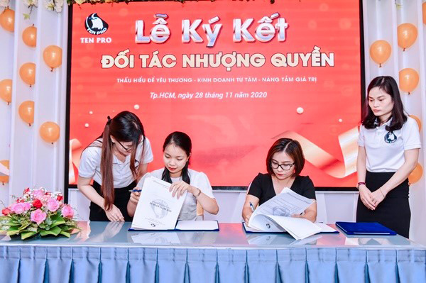 Tại chương trình, Tenpro thực hiện ký kết nhượng quyền STVT với 5 đối tác đến từ Hà Nội, Bắc Ninh, Đăk Nông, Bình Thuận và Bình Dương.