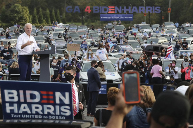 Ông Biden phát biểu trong cuộc vận động ở TP Atlanta, bang Georgia hôm 15-12. Ảnh: AP