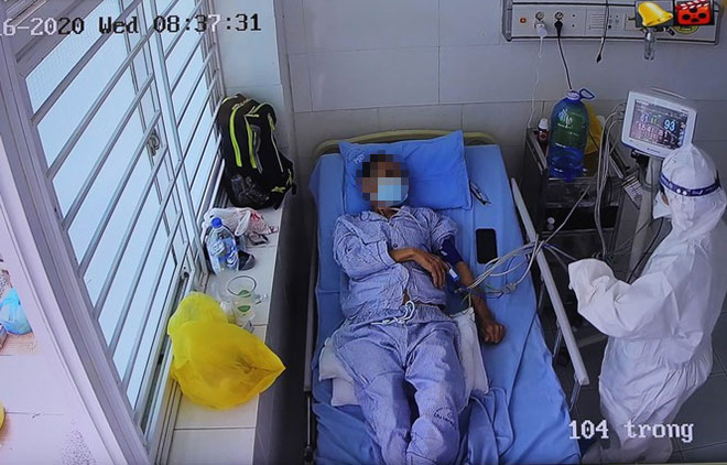 Bệnh nhân 1405 hiện đang được điều trị tại Bệnh viện Đa khoa Trung ương Quảng Nam. Ảnh BV