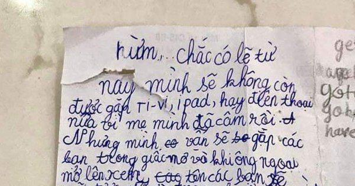 Bạn trẻ - Cuộc sống - Bị thu smartphone, cậu bé lớp 3 viết "tâm thư" khiến ai nấy bật cười