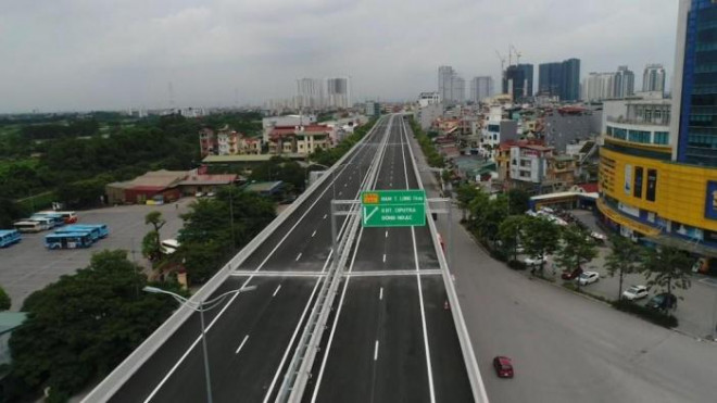 Dự án cầu cạn Mai Dịch - Nam Thăng Long do Ban QLDA Thăng Long (Bộ GTVT) làm đại diện chủ đầu tư được thông xe, đưa vào khai thác từ đầu tháng 10/2020