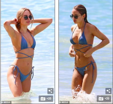 Mẫu áo tắm Kimberley Garner gợi cảm ngất ngây, đi biển cùng trai lạ - 5