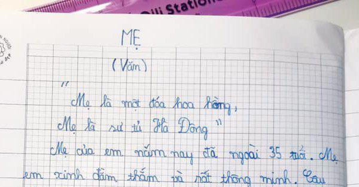 Bạn trẻ - Cuộc sống - Cậu bé lớp 4 tả mẹ như "sư tử Hà Đông" khiến dân mạng ôm bụng cười