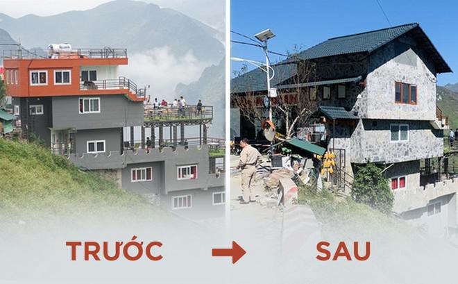 Hình ảnh công trình Mã Pì Lèng Panorama trước và sau khi được cải tạo đang gây nên nhiều tranh cãi trên mạng xã hội