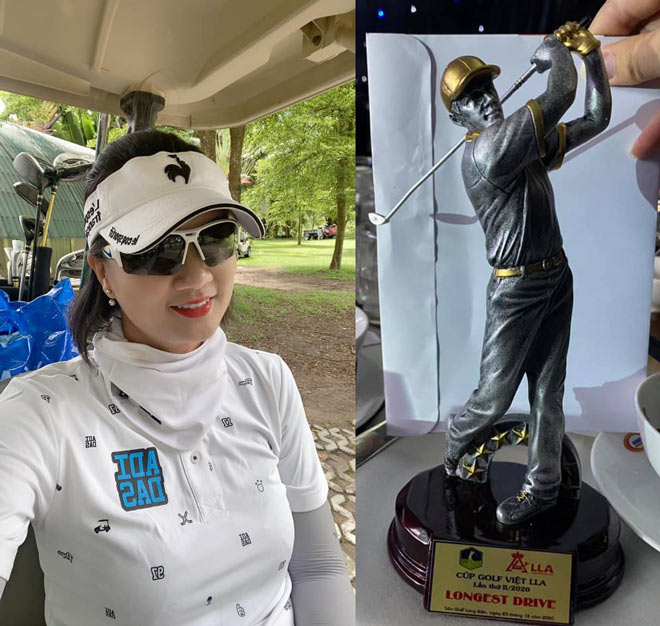 Người đẹp&nbsp;bóng chuyền Kim Huệ vẫn giữ được phong độ cao dù mới trở lại sân golf sau gần 3 tháng