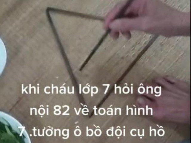 Giáo dục - du học - Bị cháu hỏi Toán lớp 7, ông nội dùng vật này minh họa, trả lời vanh vách khiến dân mạng phải "ngả mũ" thán phục