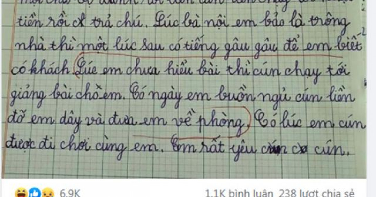 Bạn trẻ - Cuộc sống - Bài văn tả con chó "bá đạo" của bé tiểu học, CĐM hốt hoảng tưởng "chó thành tinh"