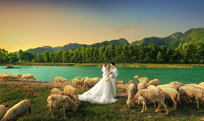 Ảnh viện áo cưới Hà My nằm tại huyện nhỏ của Nam Định