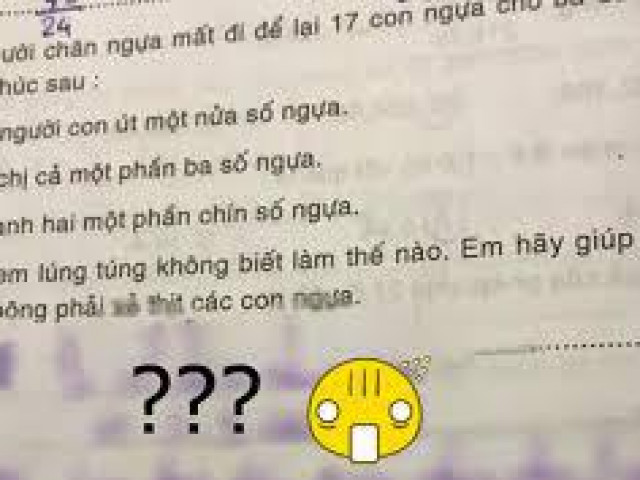 Bạn trẻ - Cuộc sống - "Chia đều 17 con ngựa cho 3 người?", đáp án của cậu bé tiểu học khiến cô giáo "cười xỉu"
