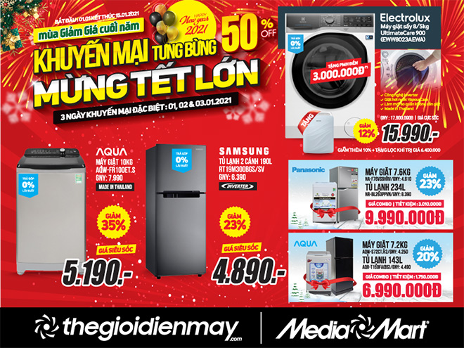Hàng điện máy khuyến mãi lớn dịp Tết dương lịch 2021 - 3