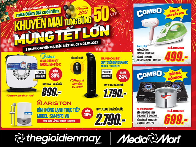 Hàng điện máy khuyến mãi lớn dịp Tết dương lịch 2021 - 4