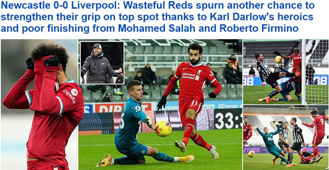 Tờ Daily Mail điểm danh hai tội đồ của Liverpool là Salah và Firmino
