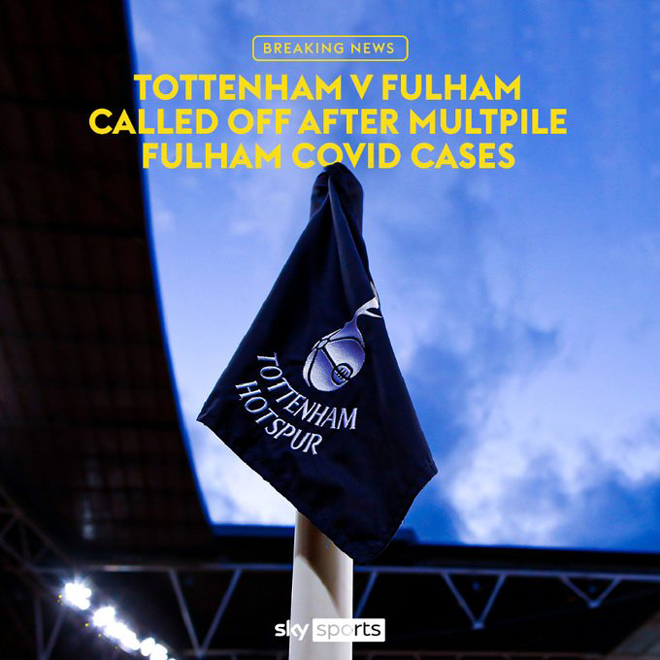 Trận đấu giữa Tottenham và Fulham bị hoãn do lo ngại về Covid-19