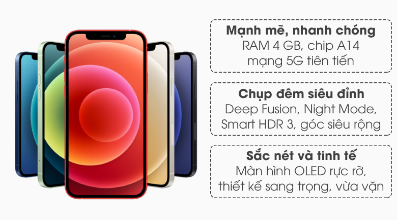 IPhone 12 Mini 128GB là mẫu nhỏ nhất trong số 4 mẫu iphone 12 của nhà Apple