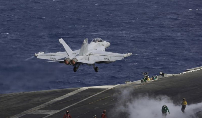 Quân đội Mỹ tại Biển Đông. Ảnh: AP&nbsp;