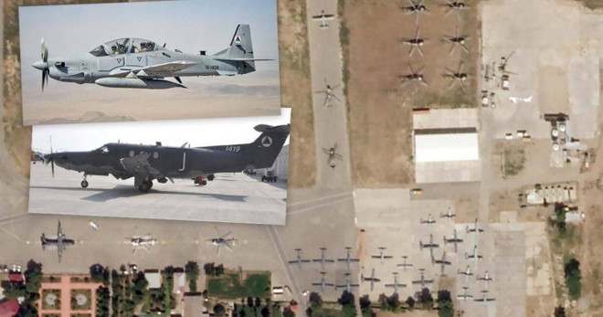 "Ngay sau khi phi đội hạ cánh, khoảng
200-300 lính biên phòng Uzbekistan đã có mặt. Họ mang theo vũ khí
và sẵn sàng hành động", nguồn tin tiết lộ (Hình ảnh sân bay sân bay
Termez ở Uzbekistan chật ních máy bay của Afghanistan tháo
chạy).